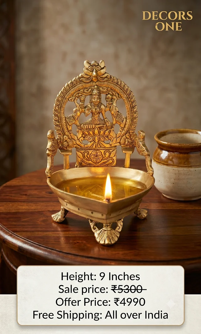 DecorsOne Brass Gajalakshmi vilakku 9″