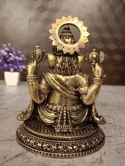 Brass Fine Art Ganesha On Square Base - 3.5"