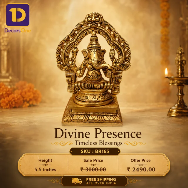 DecorsOne Buy Brass Arch Ganesha Idol Best For Pooja / Antique And Handicraft Statue