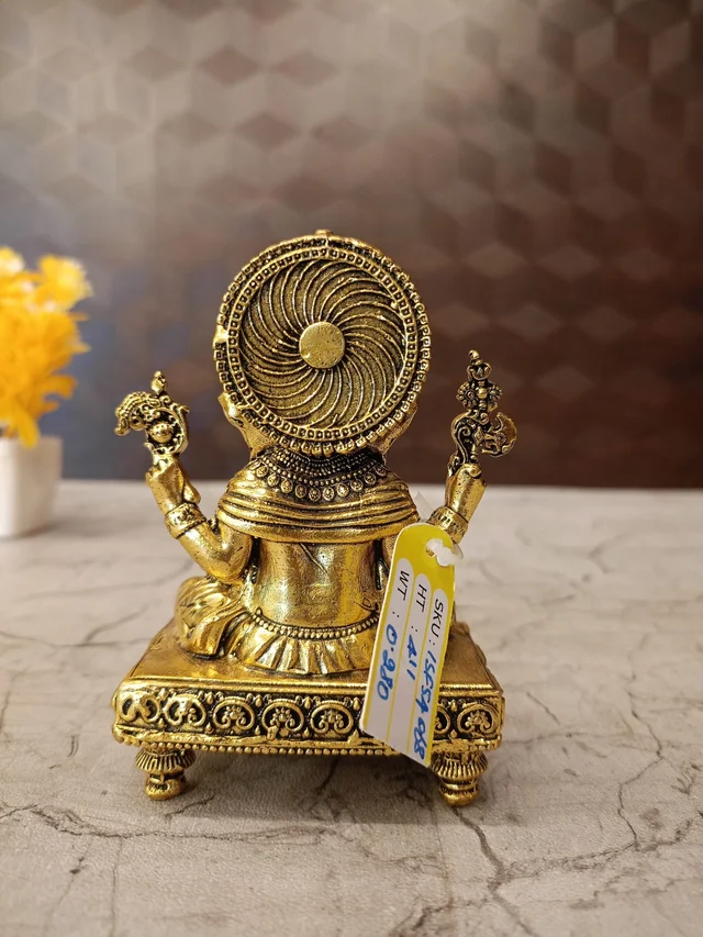 DecorsOne Brass Fine Art Ganesha Sitting On Chowki Stand
