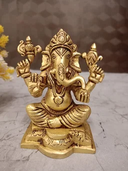 DecorsOne Buy Brass Ganesha Idol Best For Pooja / Handicraft And Antique Finish