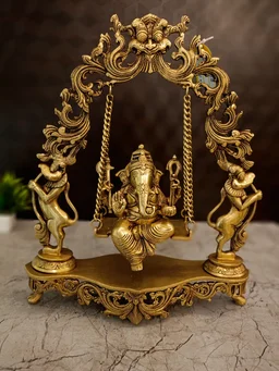 DecorsOne Brass Swing Ganesh 18"