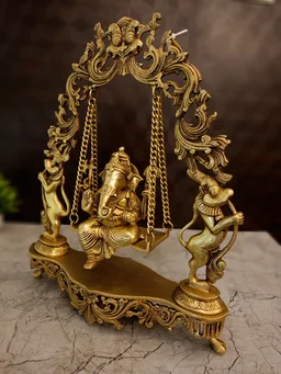 DecorsOne Brass Swing Ganesh 18"