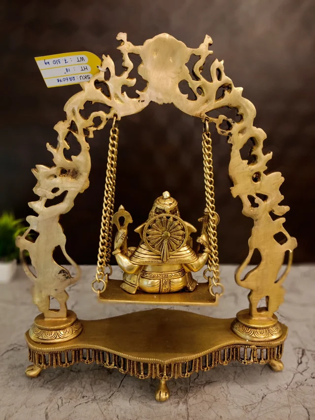 DecorsOne Brass Swing Ganesh 18"