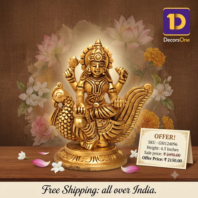 DecorsOne Brass Gayathri Devi Sitting On Annam Idol