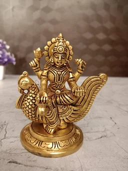 DecorsOne Brass Gayathri Devi Sitting On Annam Idol