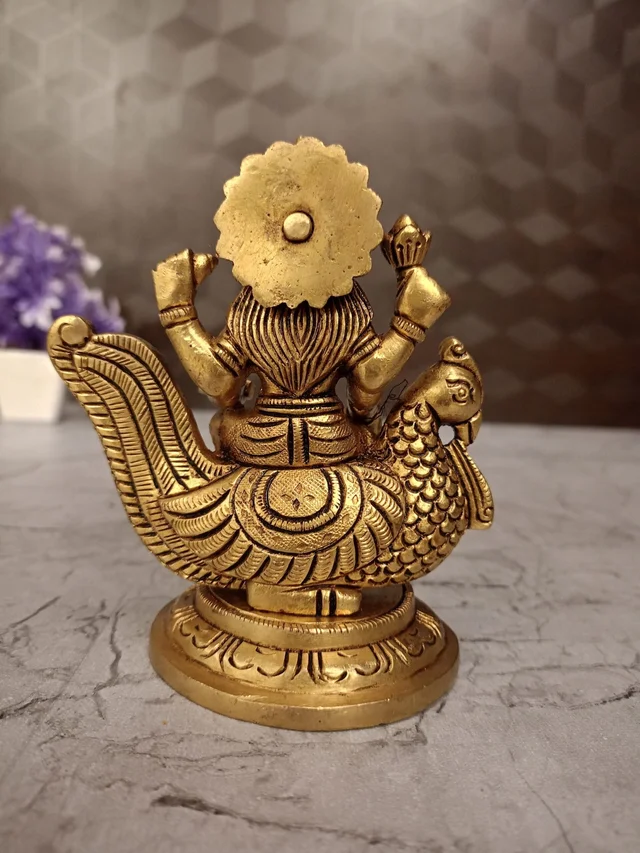 DecorsOne Brass Gayathri Devi Sitting On Annam Idol