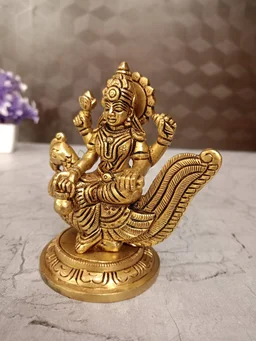 DecorsOne Brass Gayathri Devi Sitting On Annam Idol