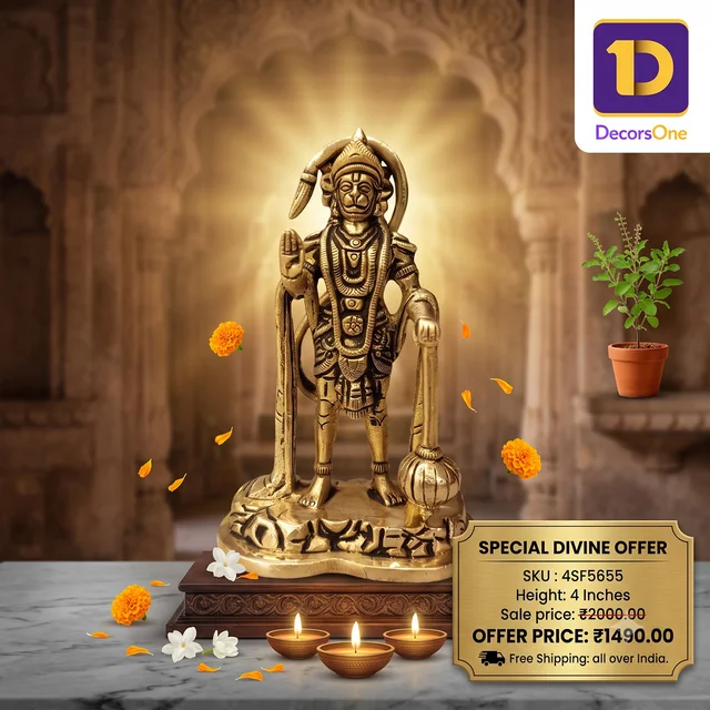 DecorsOne Brass Hanuman Blessing Idol
