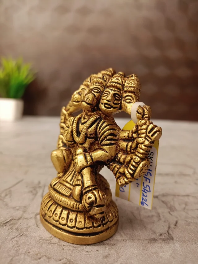 DecorsOne Brass Small Panjamuga Hanuman Idol