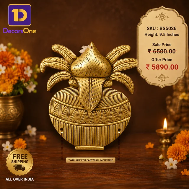 DecorsOne Brass Wall Mount Kalasam Idol 9.5"