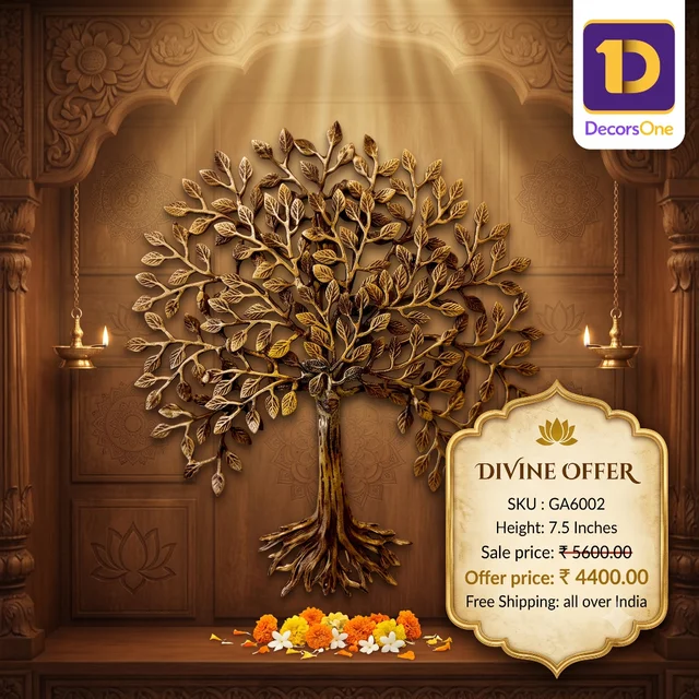 DecorsOne Brass Karpgavirsham Tree 19"