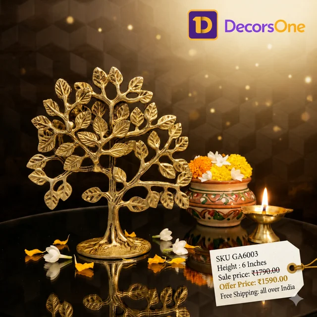 DecorsOne Brass kalpavriksha Tree 6"
