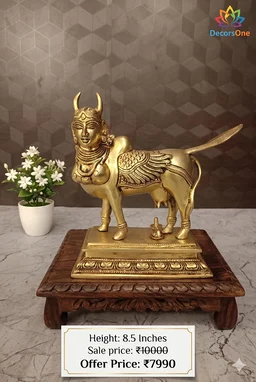 DecorsOne Buy Brass superfine Kamadenu Statue , Handicraft & Golden Antique Finish
