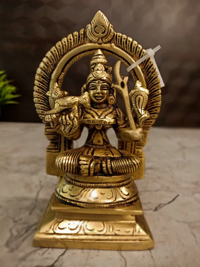 DecorsOne Brass Kamatchi Amman With Thiruvachi - 6''