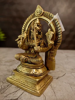 DecorsOne Brass Kamatchi Amman With Thiruvachi - 6''