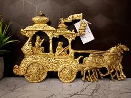 DecorsOne Brass Karnan In Chariot Wall Mount 6.5''
