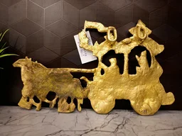 DecorsOne Brass Karnan In Chariot Wall Mount 6.5''