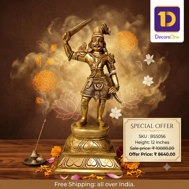 DecorsOne Brass karupparayan Idol 12"