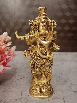 DecorsOne Brass Well Designed Krishna Idol