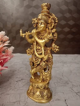DecorsOne Brass Well Designed Krishna Idol