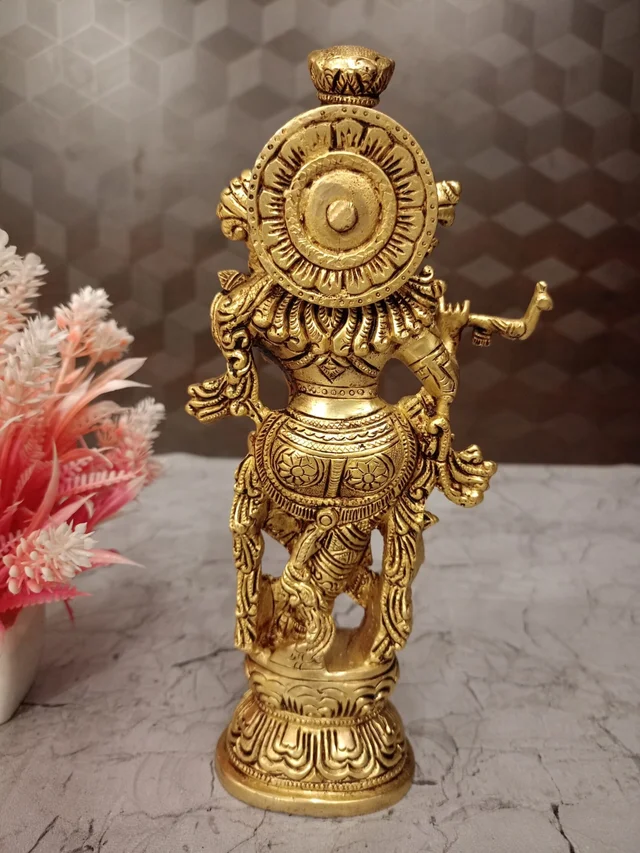 DecorsOne Brass Well Designed Krishna Idol