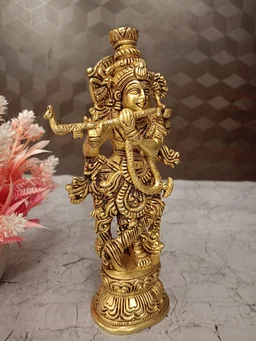 DecorsOne Brass Well Designed Krishna Idol