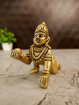 DecorsOne Brass Laddhu Gopal Idol 3"