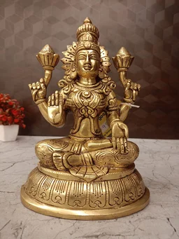 Decorsone Brass Lakshmi Idol For Pooja
