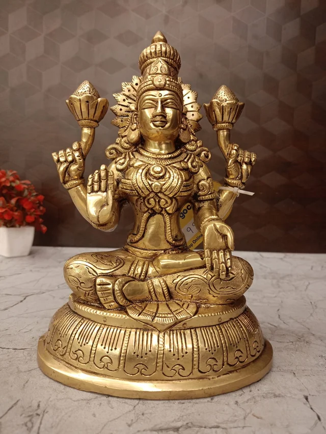 Decorsone Brass Lakshmi Idol For Pooja