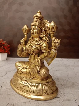 Decorsone Brass Lakshmi Idol For Pooja