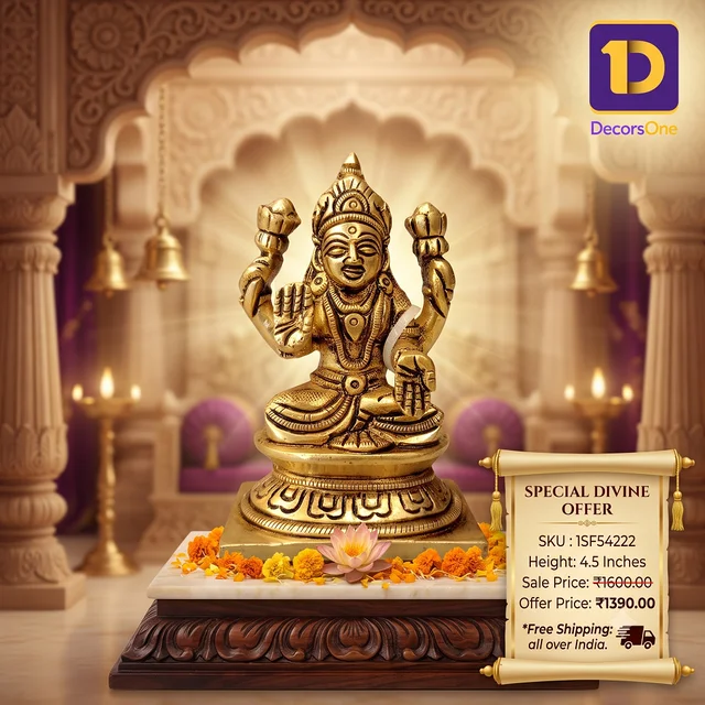 DecorsOne Brass Lakshmi Idol Small