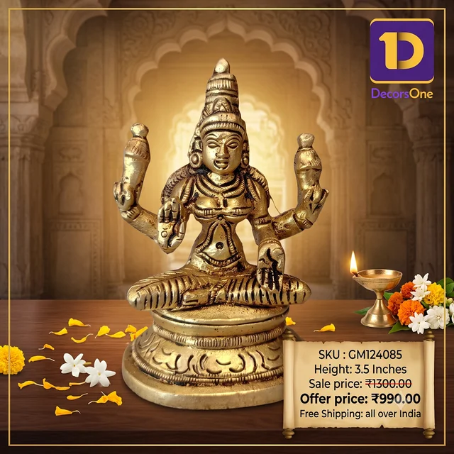 DecorsOne Brass Lakshmi Idol