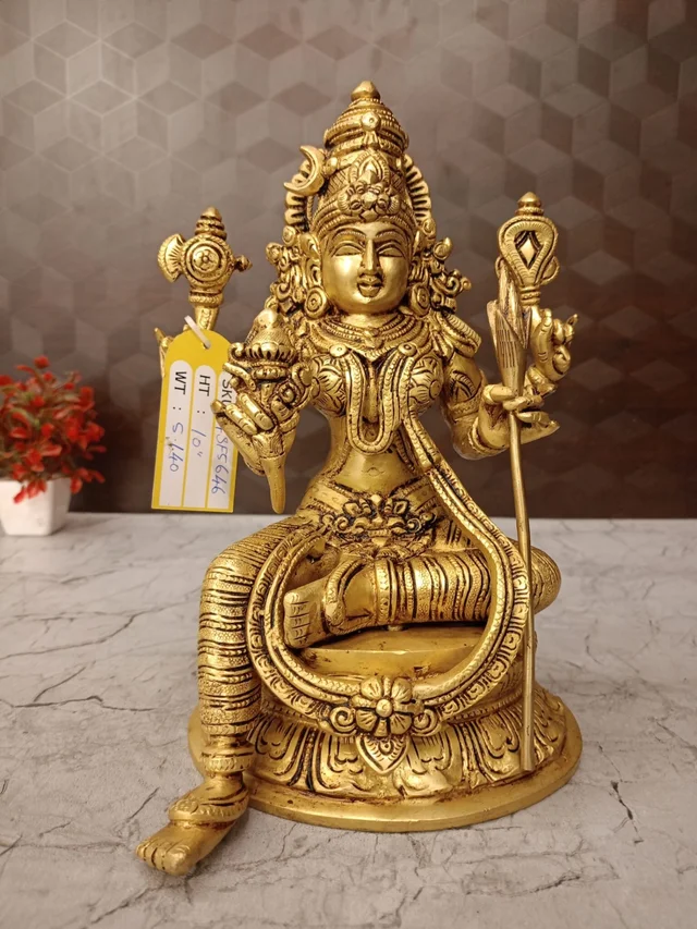 DecorsOne Brass Rajareswari Amman Idol 10"