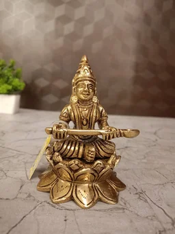 DecorsOne Brass AnnaPoorani Sitting On Lotus Idol