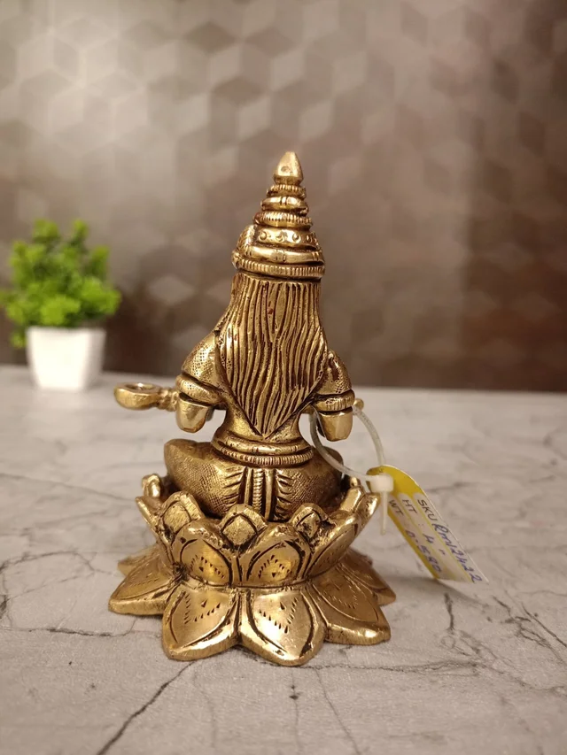 DecorsOne Brass AnnaPoorani Sitting On Lotus Idol