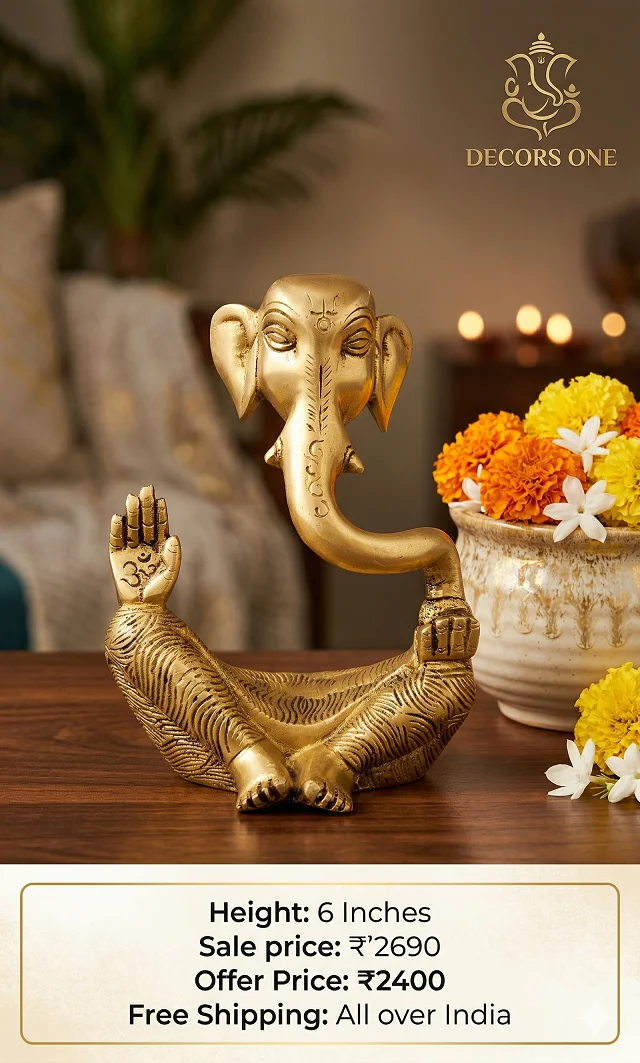 Brass Modern Ganesha Idol 6''