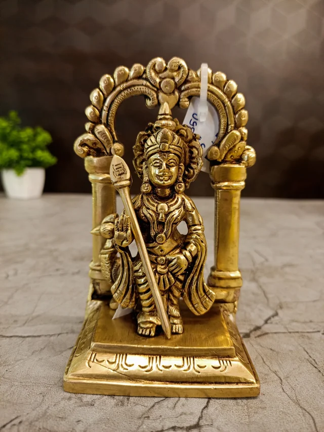 DecorsOne Brass Arch Bala Murugan Idol 5"