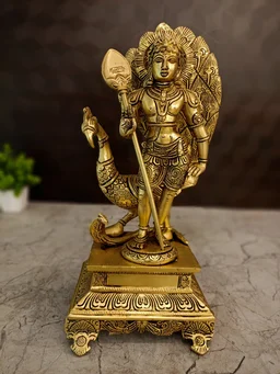 DecorsOne Brass Fine Crafted Lord Murugan Idol 12"