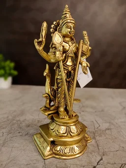 DecorsOne Brass Thiruchendur Murugan Idol 9"