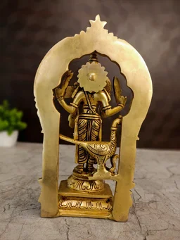 DecorsOne Brass Thiruchendur Murugan With Thiruvachi 10"