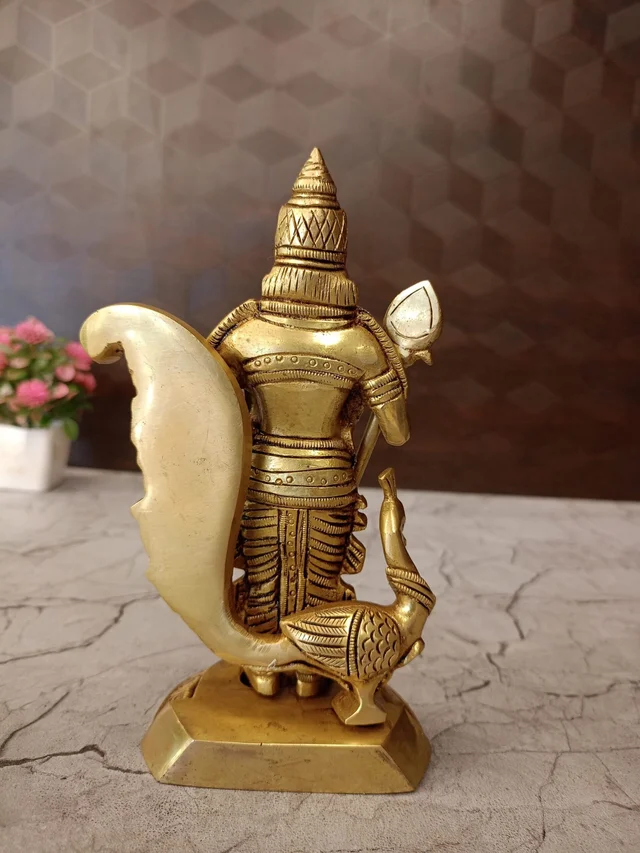DecorsOne Brass Murugan Idol Embrace Divine Wisdom and Courage