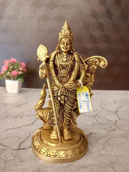 DecorsOne Brass Murugan Idol Embrace Divine Wisdom and Courage