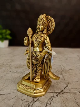 DecorsOne Brass Murugan With Peacock 10"