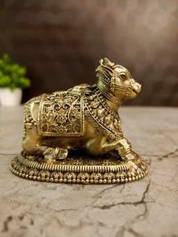 DecorsOne Brass Fine Art Nandhi Idol 2.5″
