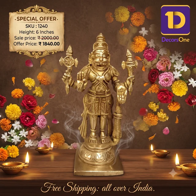 DecorsOne Brass Narashimar Idol 6"