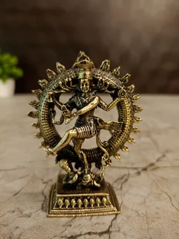 DecorsOne Brass Fineart Natarajar Idol For Pooja 3"