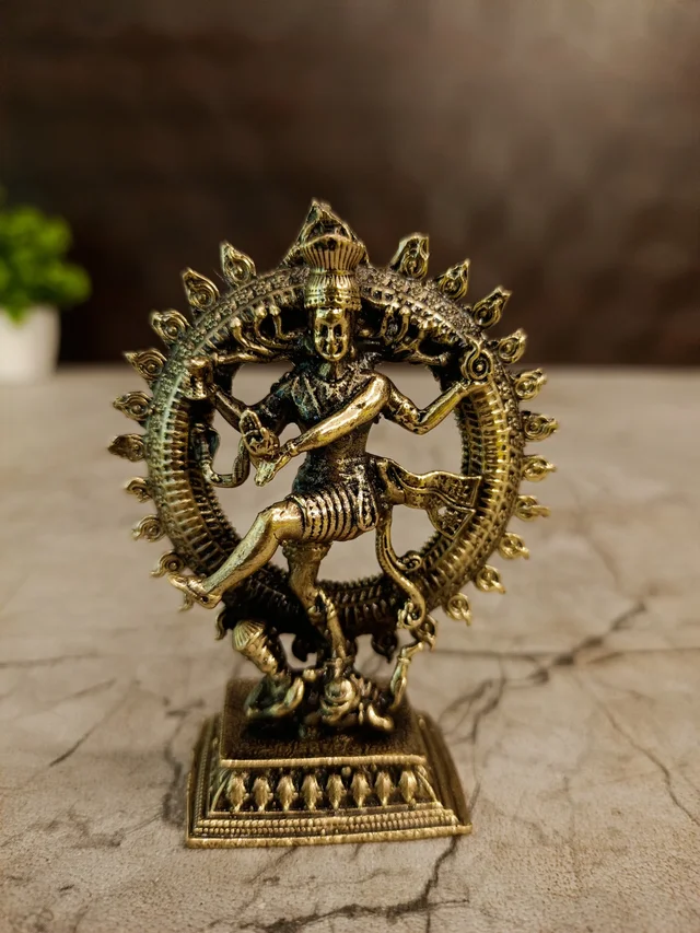 DecorsOne Brass Fineart Natarajar Idol For Pooja 3"
