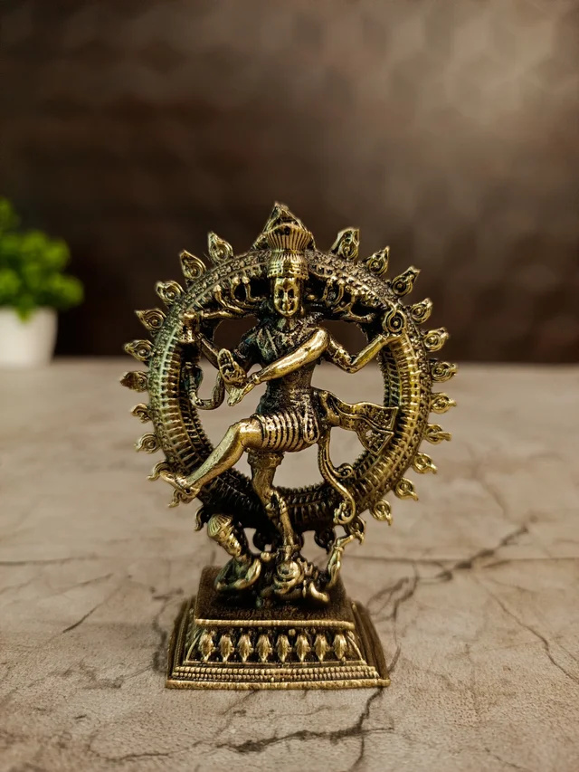 DecorsOne Brass Fineart Natarajar Idol For Pooja 3"