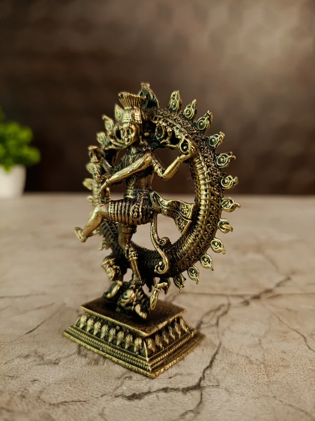 DecorsOne Brass Fineart Natarajar Idol For Pooja 3"